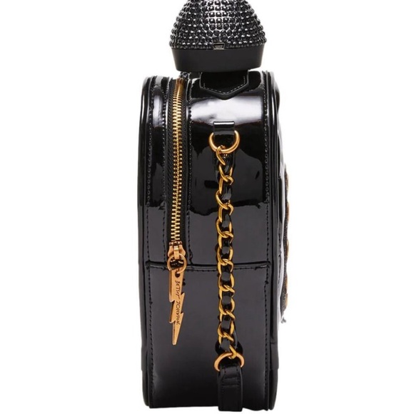 Betsey Johnson Black and Gold Heart Phone Bag - Picture 5 of 10